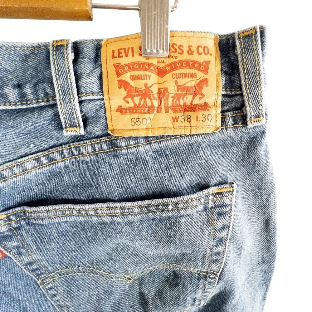 Levis 550 Relaxed Fit Blue Jeans Mens 38x30 Levi's Denim‎ Workwear Casual